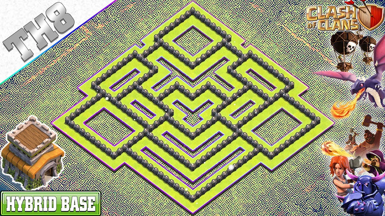 NEW BEST! Town Hall 8 (TH8) HYBRID Base 2020 with REPLAY!! TH8 Base with COPY LINK - Clash of Clans