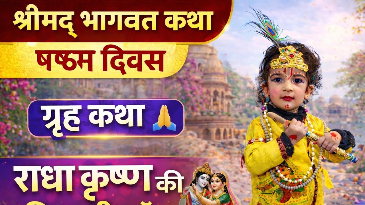श्रीमद् भागवत कथा – षष्ठम दिवस 🙏🎉 लड्डू गोपाल जी का जन्मोत्सव 🦚🏡 गृह कथा#Pahadilifevlogskomal 