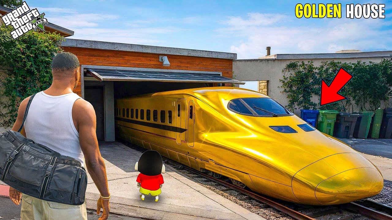 GTA V : Franklin And Shinchan First Train Stealing Experience In GTA 5 Telugu |
