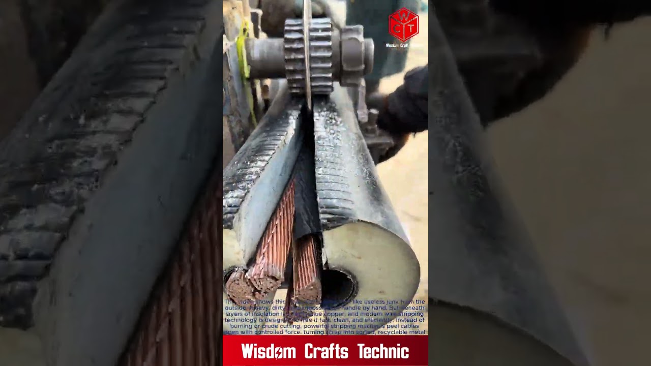 Scrap Metal Gold Recovering Copper from Huge Cables: Amazing Thick Wire Stripping Technology