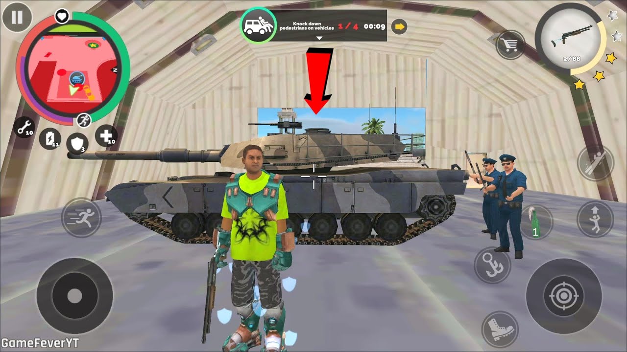Vegas Crime Simulator 2 (Vegas Hero with Matiala Tank) Army Tank Destroy Wall - Android Gameplay HD