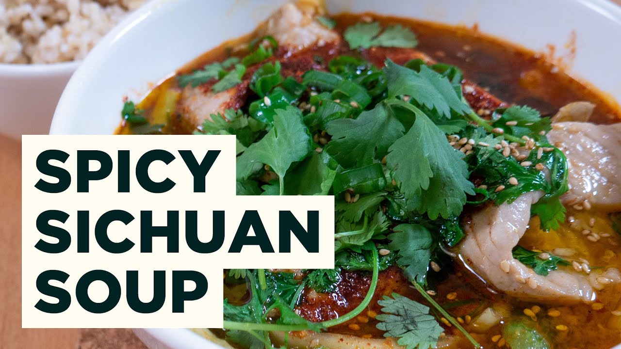 Spicy Sichuan Soup Recipe - málà flavor shǔi zhǔ ròu piàn - 水煮肉片
