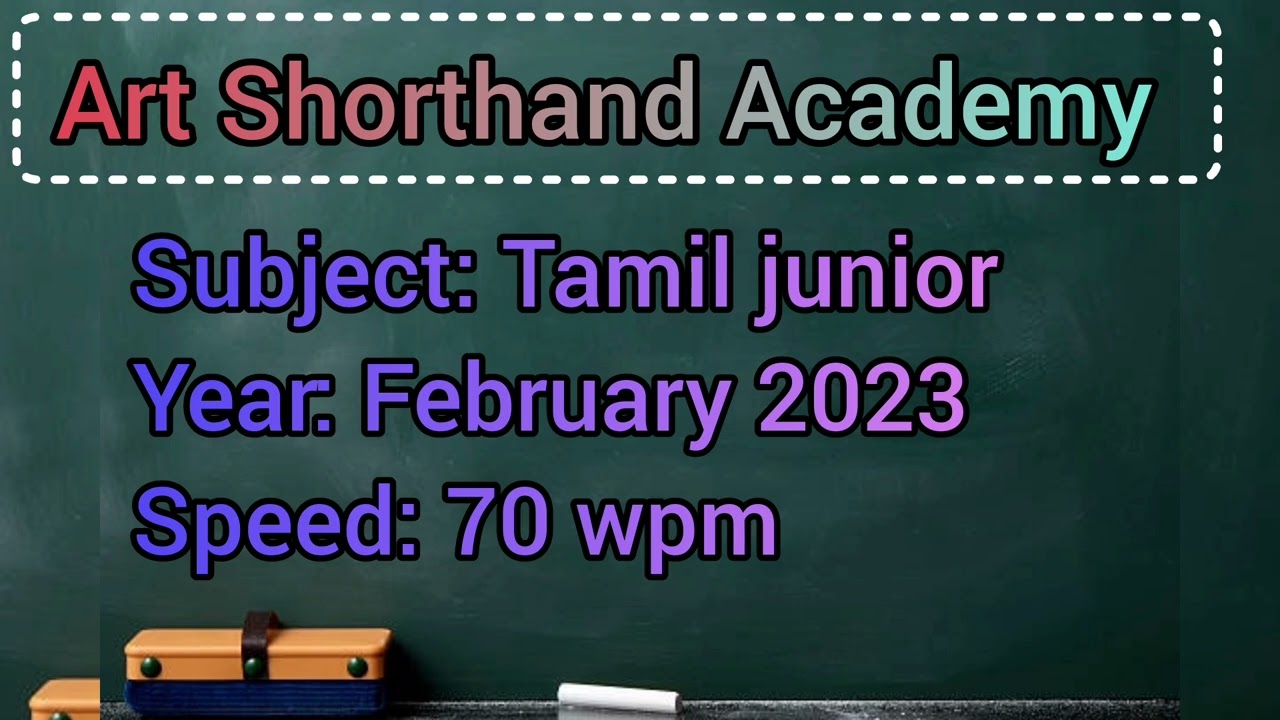 Shorthand Tamil Junior -- February 2023 -- 70 wpm