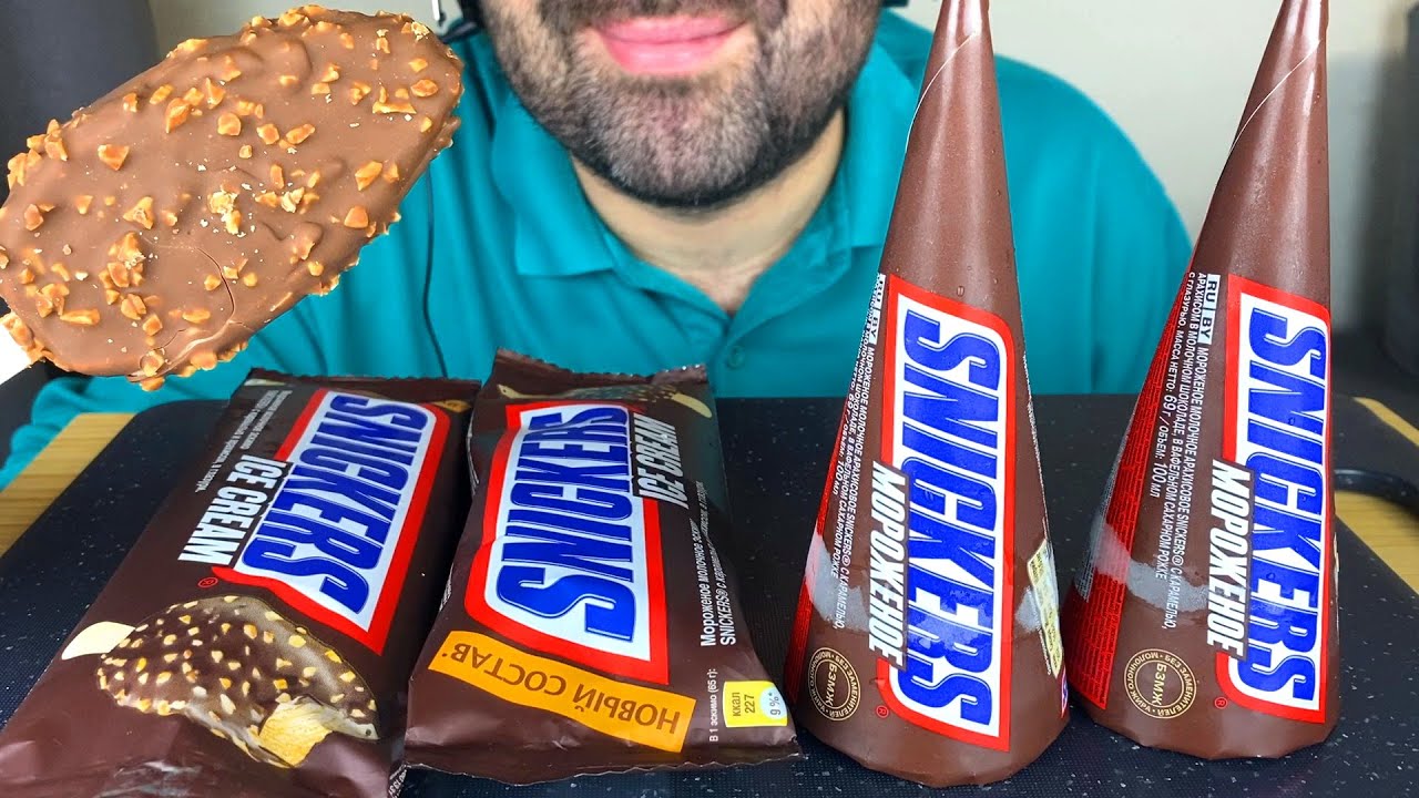ASMR SNICKERS ICE CREAM CHOCOLATE BARS & ICE CREAM WAFFLE CONES MUKBANG (EATING SOUNDS) EATING SHOW