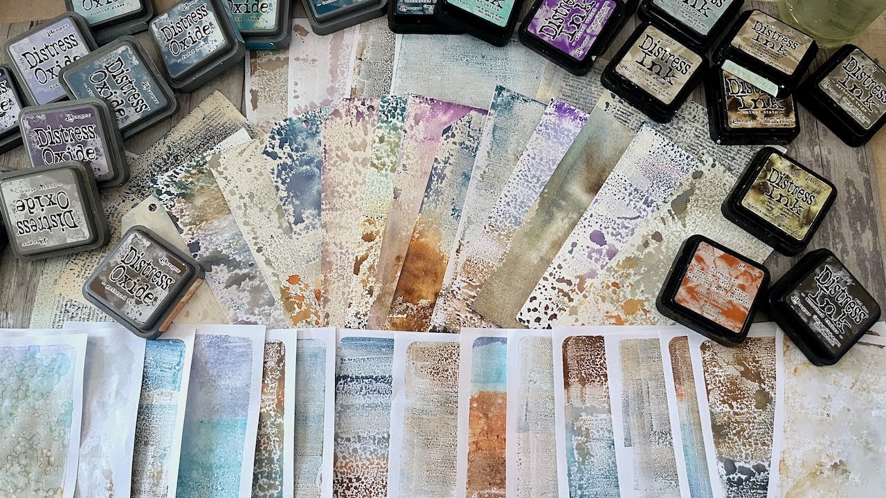 A few (more) minutes of fun - Distress Inks & Oxides on the gel plate