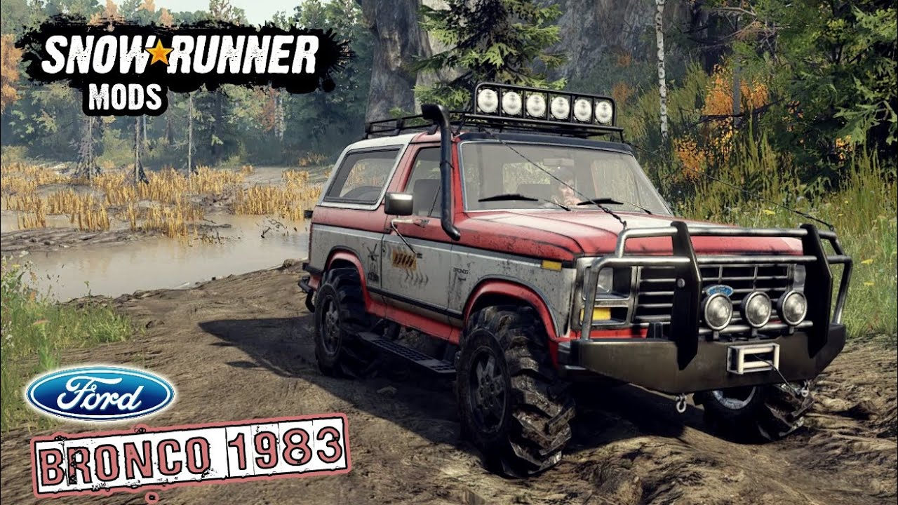 SnowRunner Mods | Ford Bronco 1983 driving offroad in ''Canadian runner''