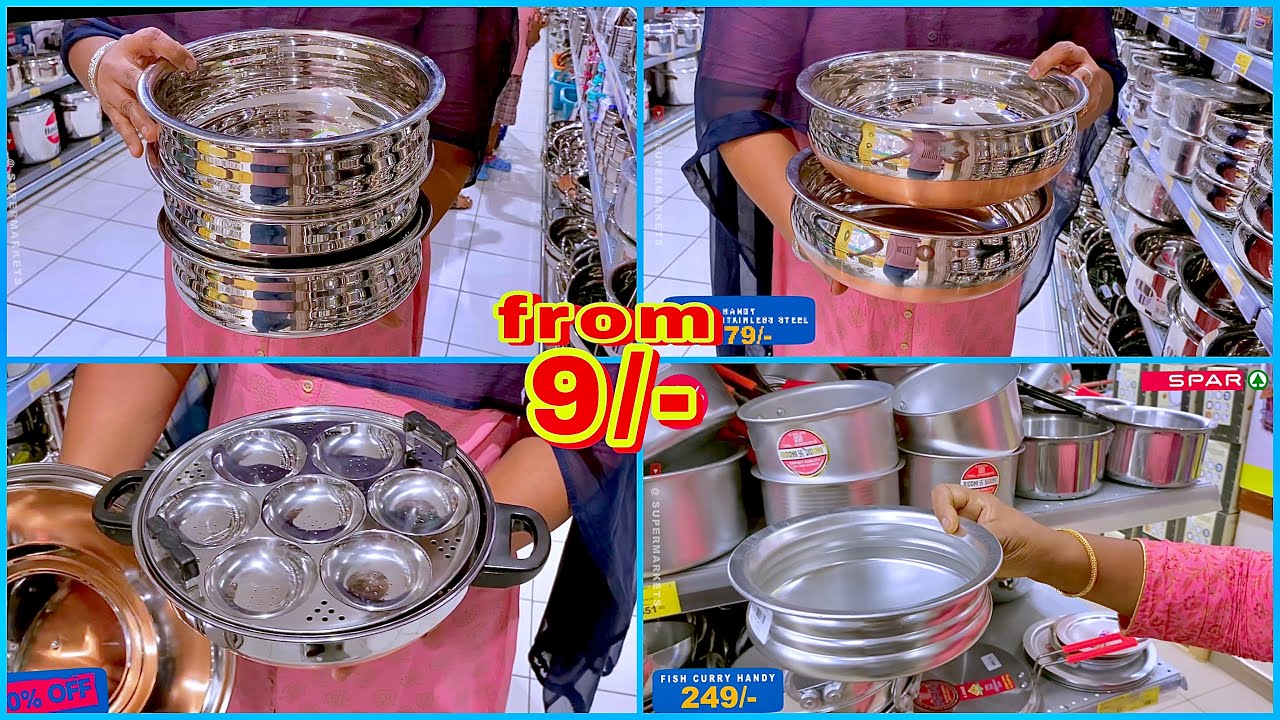 Dmart Spar Monsoon Collection Fridge Storage Containers, Organizers, Glass Bottles, Cast Iron Tava