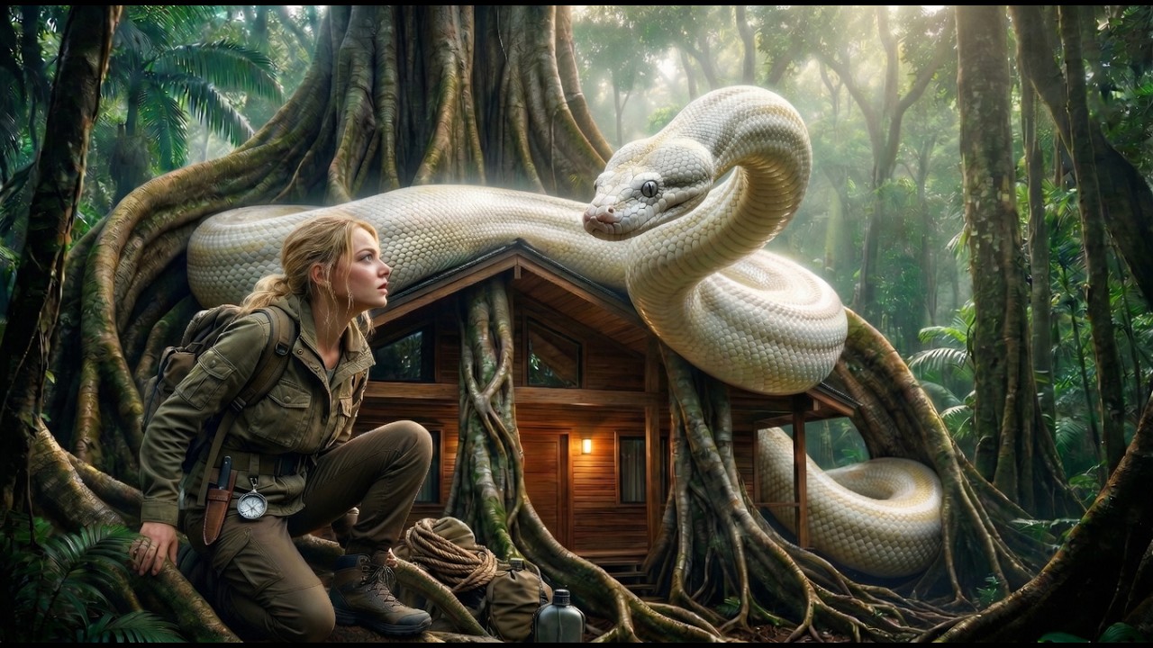 Alone in Amazon: Built Wood Fortress in Tree Roots to Escape Giant White Anaconda | ASMR