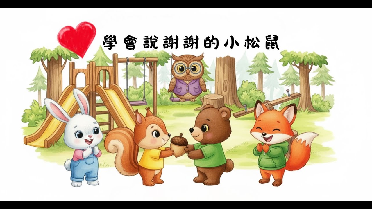 🌰 《學會說謝謝的小松鼠》 | 中文床邊故事 | 幼兒情緒教育 🐿️