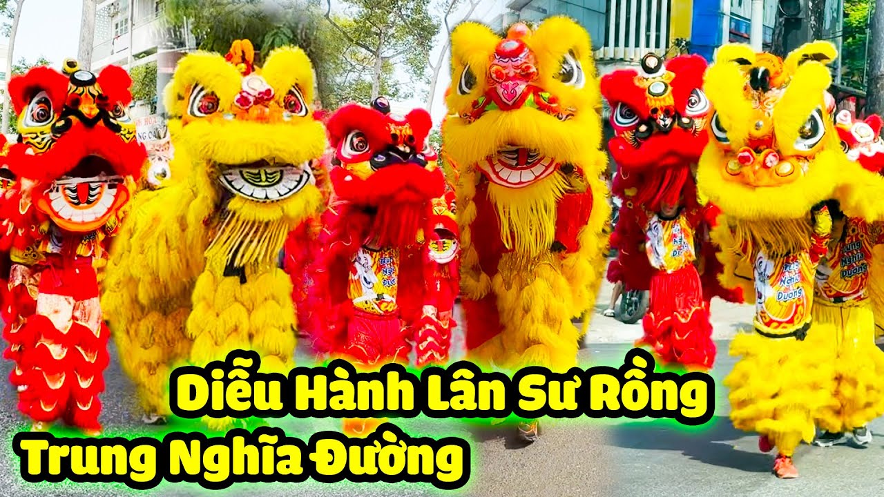 Múa Lân Khai Quang Điểm Nhãn diễu hành Lân Sư Rồng Hay Nhất 2026 đoàn LSR Trung Nghĩa Đường