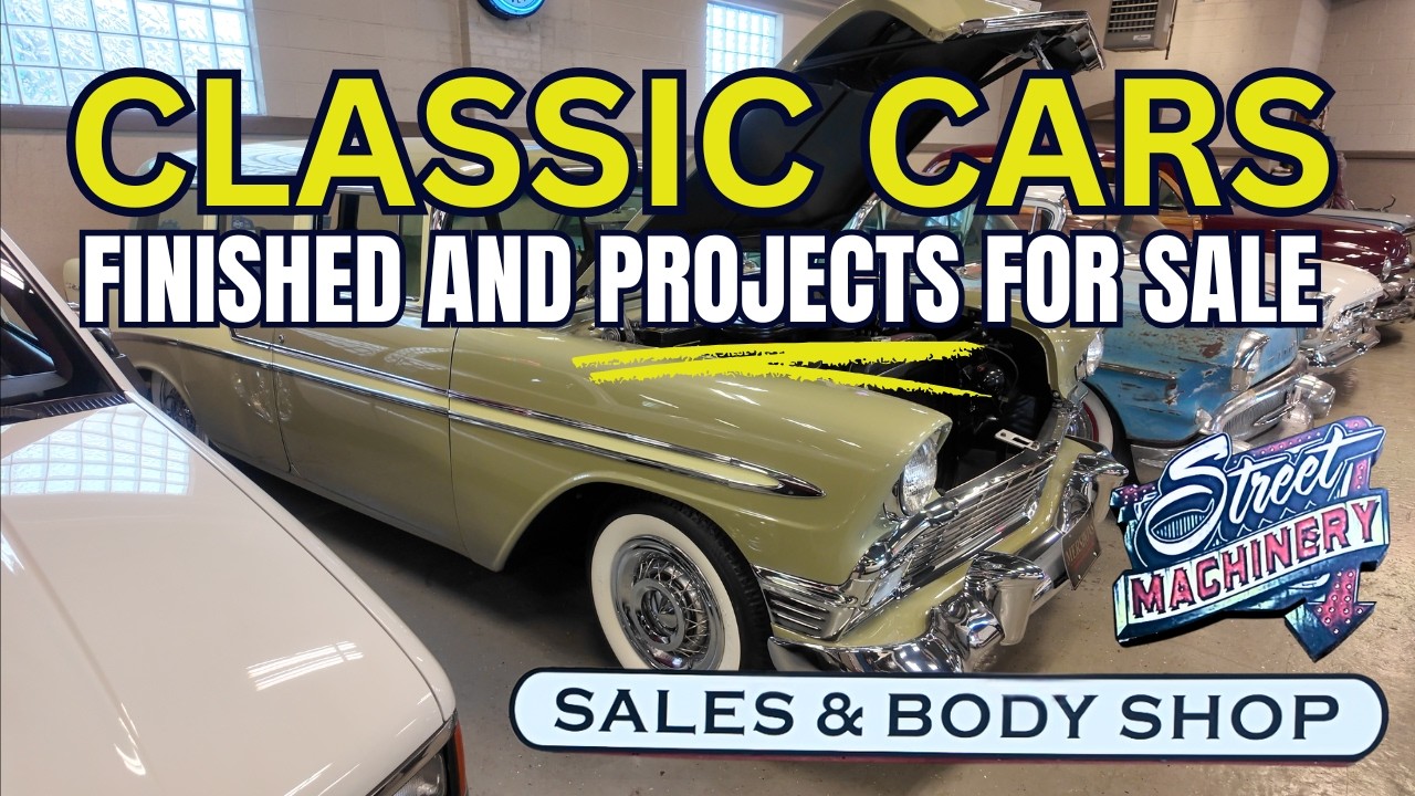 CLASSIC CARS AND PROJECT CARS FOR SALE AND PARTS FOR SALE AT STREET MACHINERY SHOP TOUR