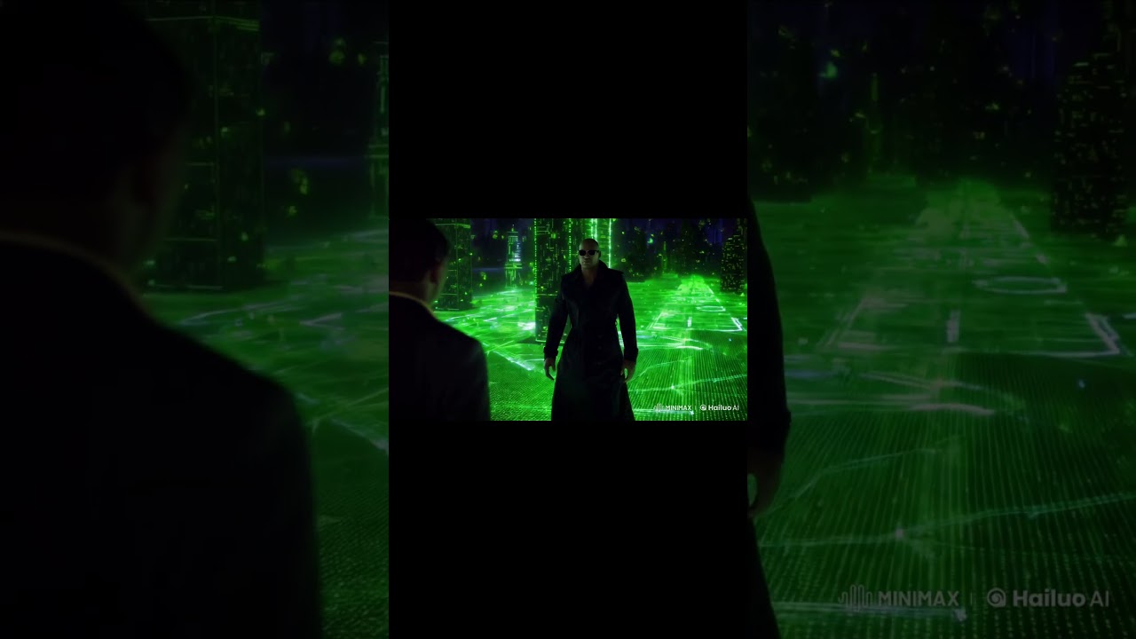 NEO Matrix Inspired scene #neo #matrix #neon #green #scifi #keanureeves #hacker #digitalart #aiart