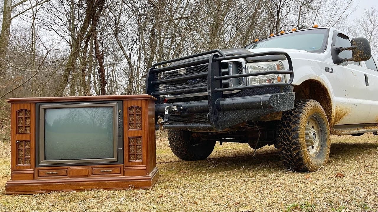 Ford F-350 vs TV & 110 Gallons Of Water !!! (Wreck It Wednesday)