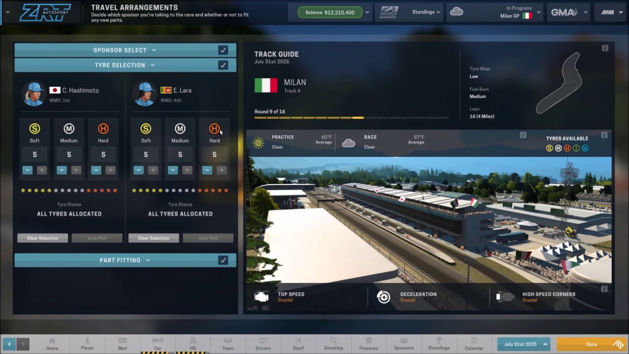 Motorsport Manager Gameplay - Practice and Race Strategy