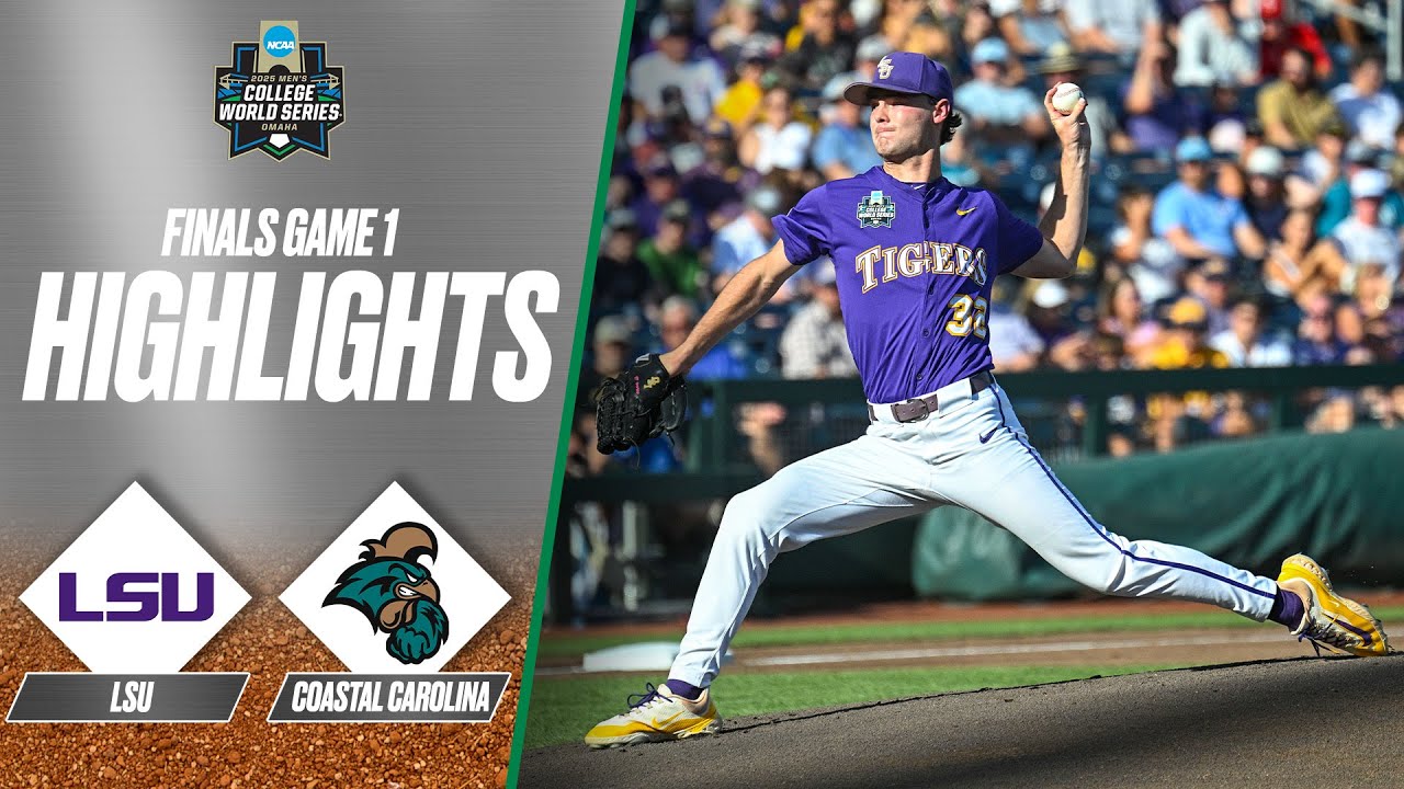 LSU vs. Coastal Carolina: 2025 Men's College World Series Finals Game 1 | Extended highlights