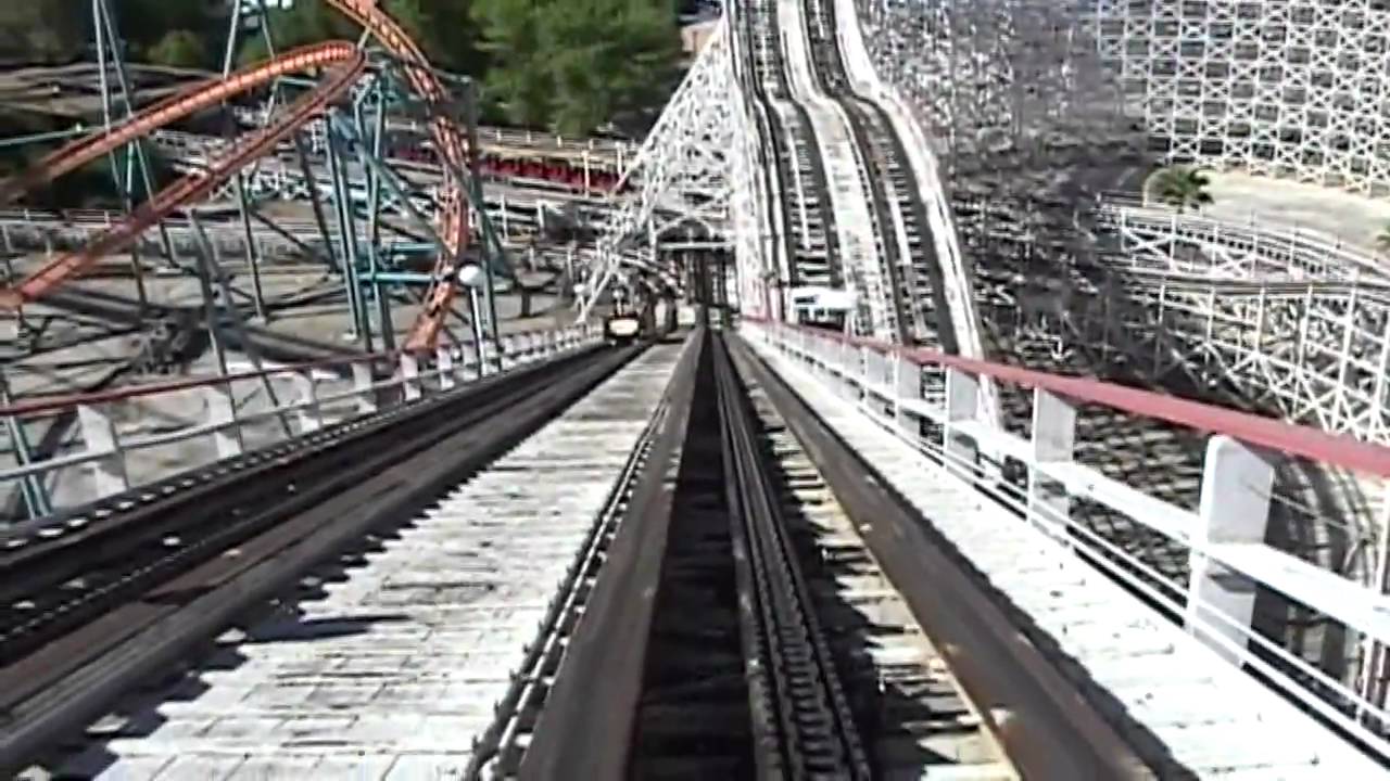 Colossus Backwards Roller Coaster POV Six Flags Magic Mountain