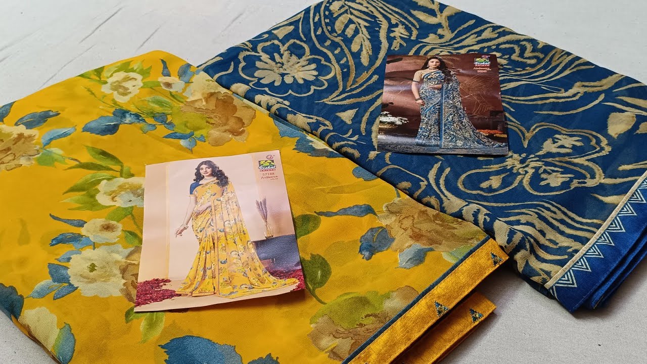 Vishal new design daily printed saree.. Rs 1050 free shipping#vishalsaree #georgettesaree #salesaree