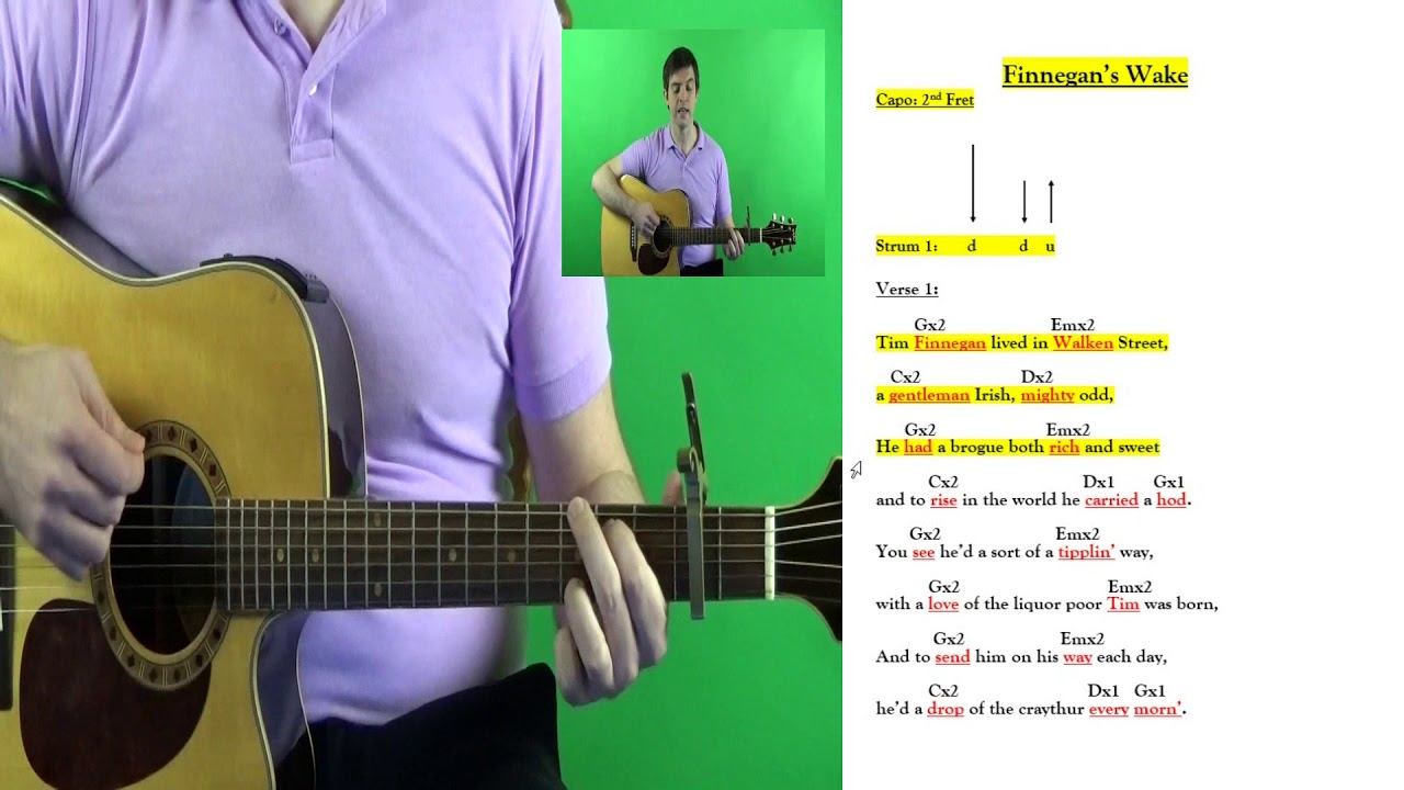 Trad Success - Guitar - Video 47 - Finnegan's Wake.