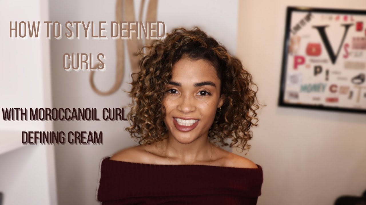 Curly Hair Routine & style using MoroccanOil Curl Defining Cream