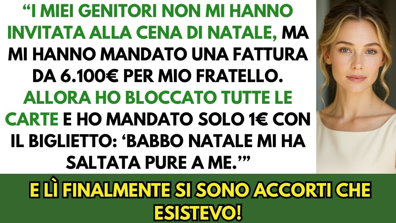 I Miei Genitori Mi Hanno Mandato una Fattura da 6 100€ Dopo Avermi Esclusa dal Natale