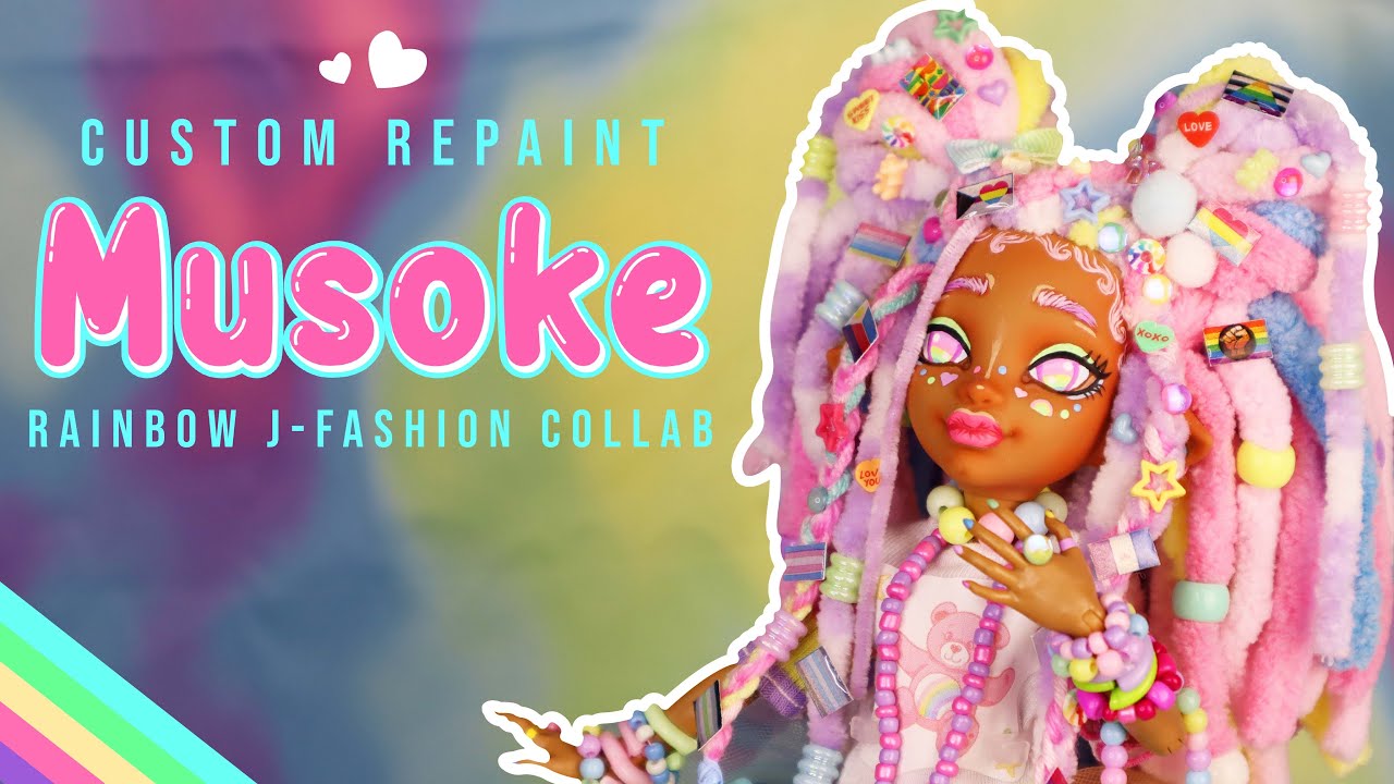 Custom Repaint! Musoke the Decora Kei Cutie | Rainbow J-Fashion Pride Collab