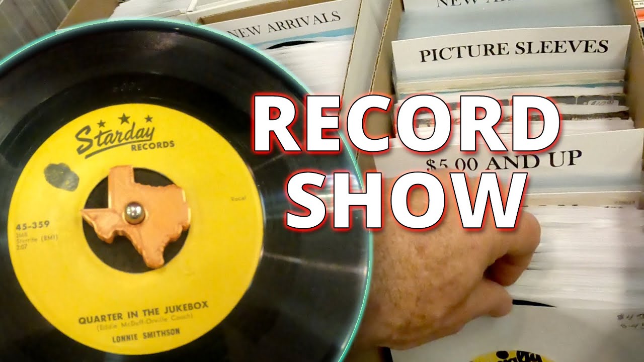 Buying vinyl records at a record show in Texas!