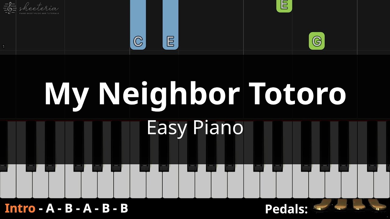 My Neighbor Totoro (Joe Hisaishi) - Easy piano tutorial for beginners