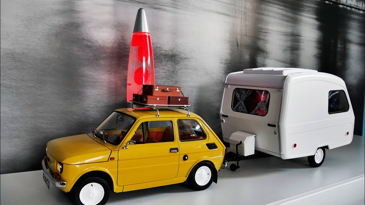 Prezentacja modelu Fiat 126p z przyczepą Niewiadów 1:8 - DeAgostini