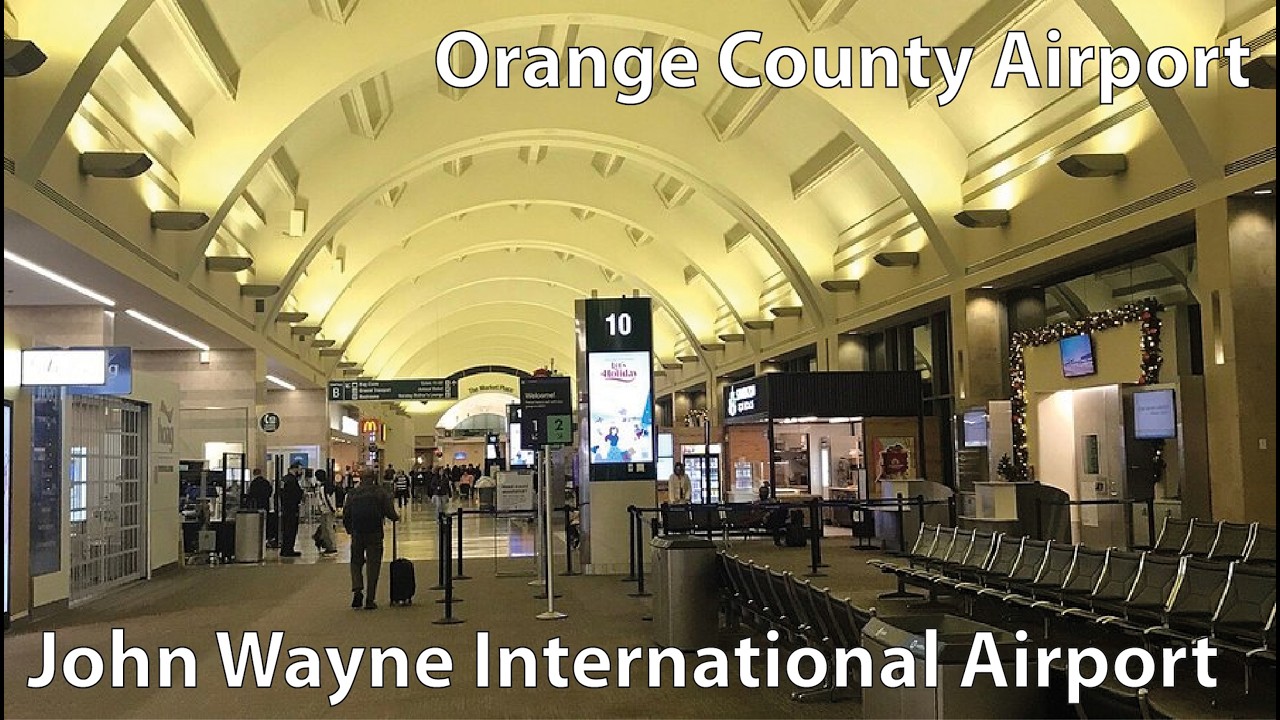 walking tour John Wayne International Airport ,airport in California , Orange County Airport