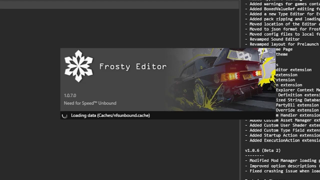 Frosty Editor and Mod Manager for NFS Unbound Tutorial