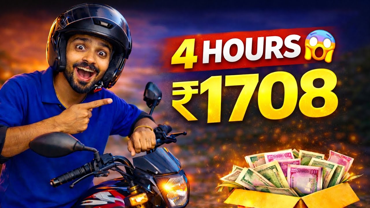 ₹1,708 in 4 hours🔥🔥🔥 — real ride earnings