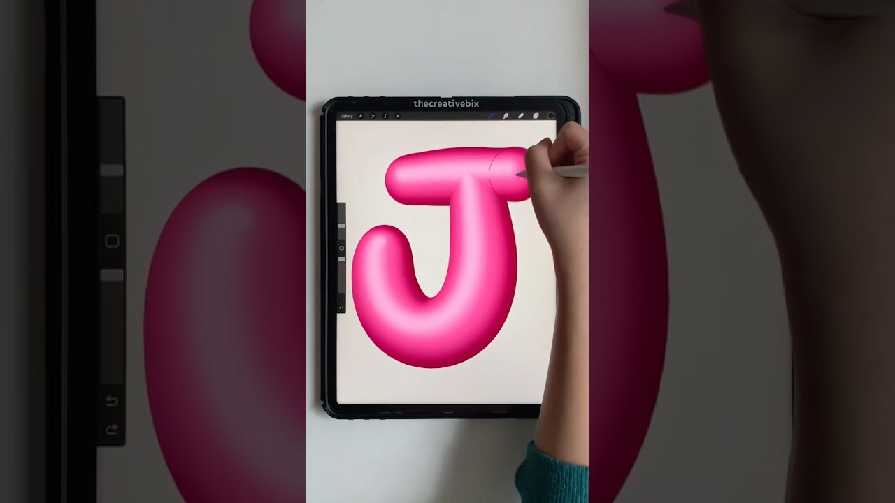 3D Letters! #digitalart #drawing #shorts #colors #procreate #ipad #calligraphy #cute #easy #fun #art