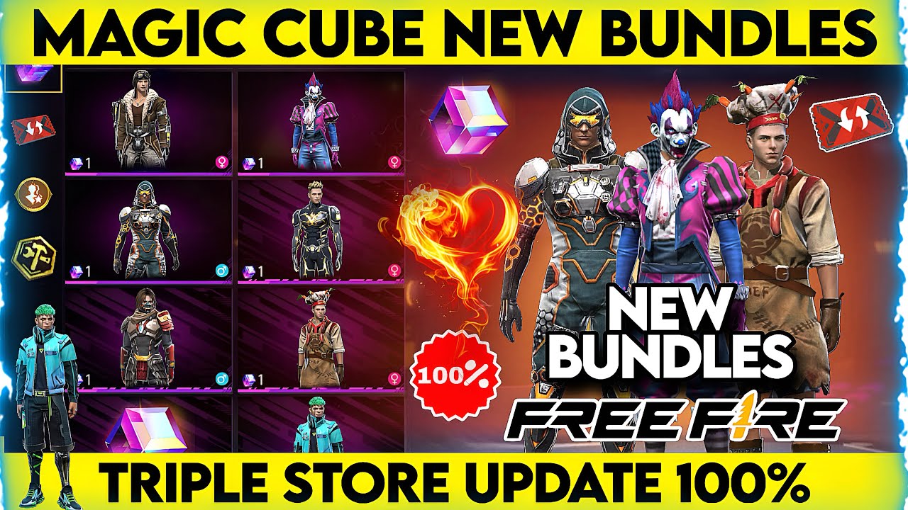 OB51 TRIPLE STORE UPDATE | NEW BUNDLES IN MAGIC CUBE | FF TOKEN NEW BUNDLES | FF TRIPLE STORE UPDATE