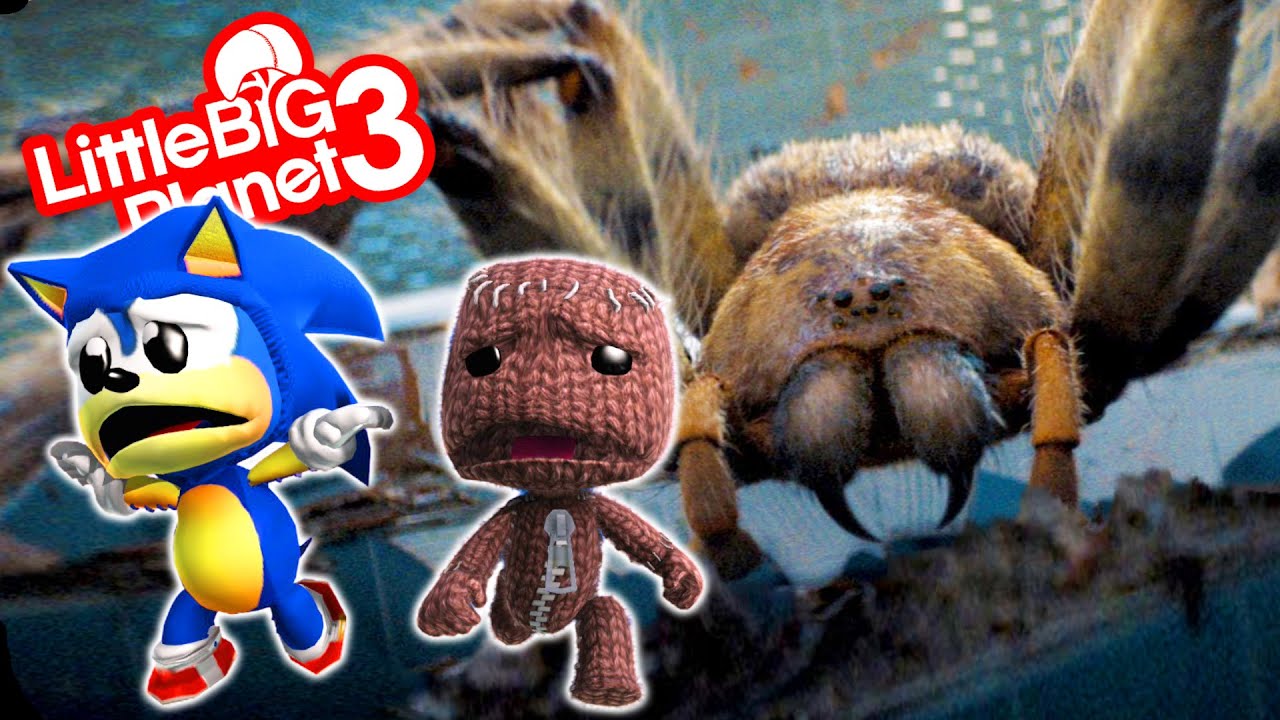 Sonic & Sackboy VS Giant Spider | LittleBigPlanet 3 PS4 Gameplay