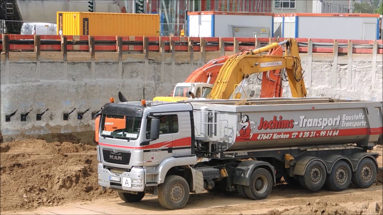 20 Minuten Bagger Zaxis 470 und Doosan Großbaustelle Float Düsseldorf