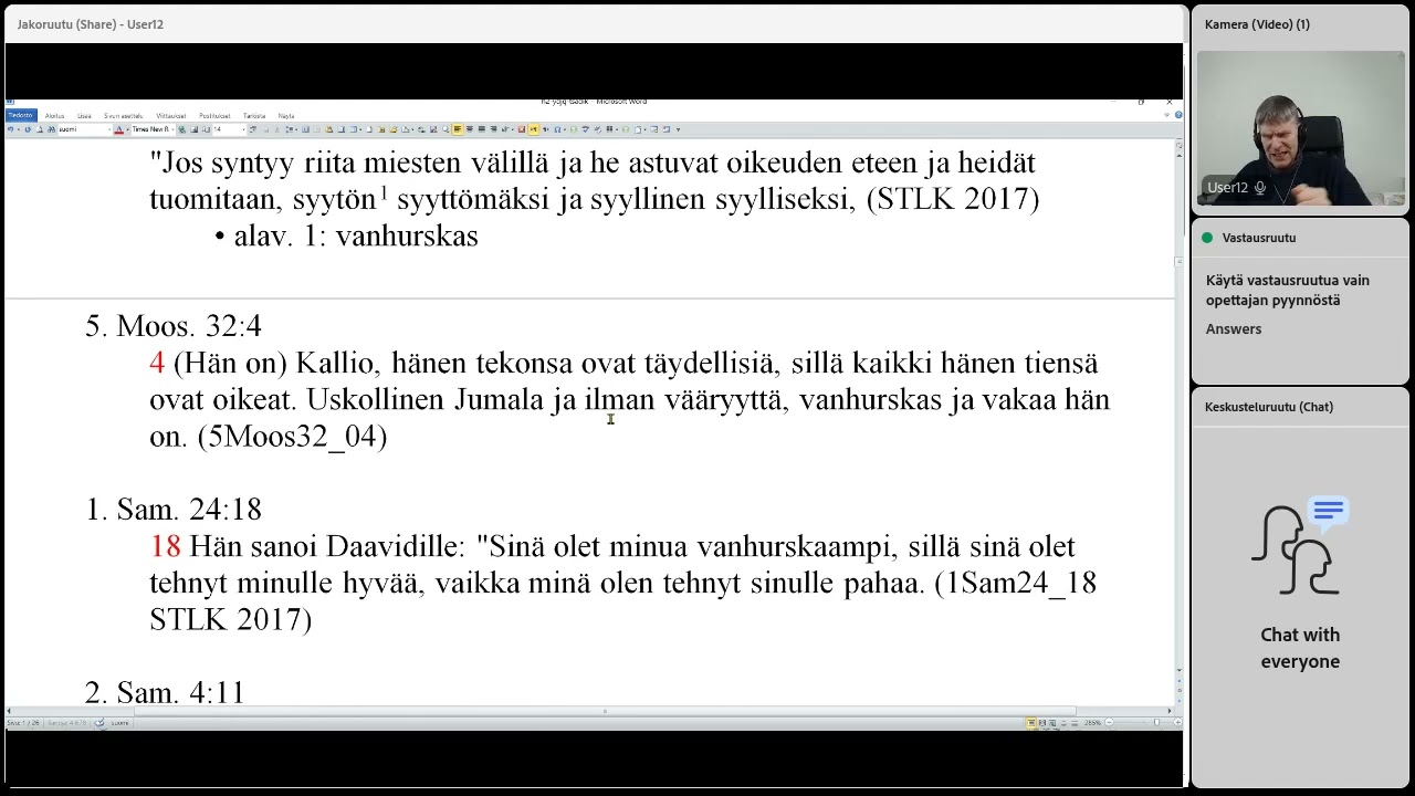 Heprean helmi 55, Tsadak: olla Jumalalle kelpaava 10/, 7.12.2025 (0.24)