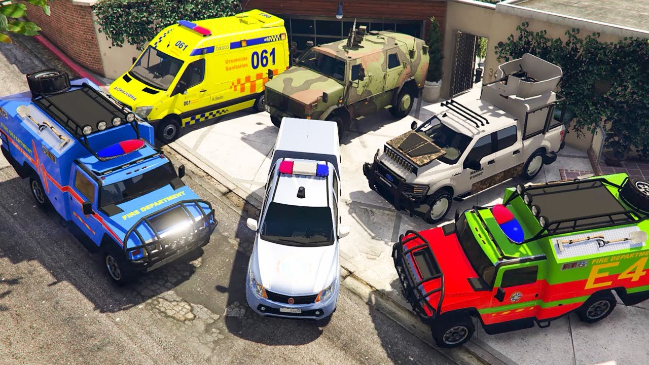 GTA 5 ✪ Stealing EMERGENCY Cars with Franklin ✪ (Real Life Cars #82)