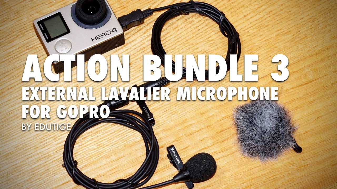 Action Bundle 3 External Lavalier Microphone for GoPro Hero3 Hero3+ Hero4