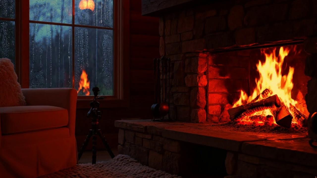 Streaming Cozy Fireplace & Rain Sounds | ASMR for Relaxation