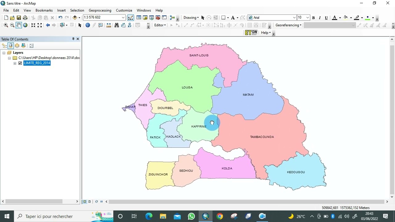 tuto 3 ArcGIS : Création d'une carte, manipulation et mise en page