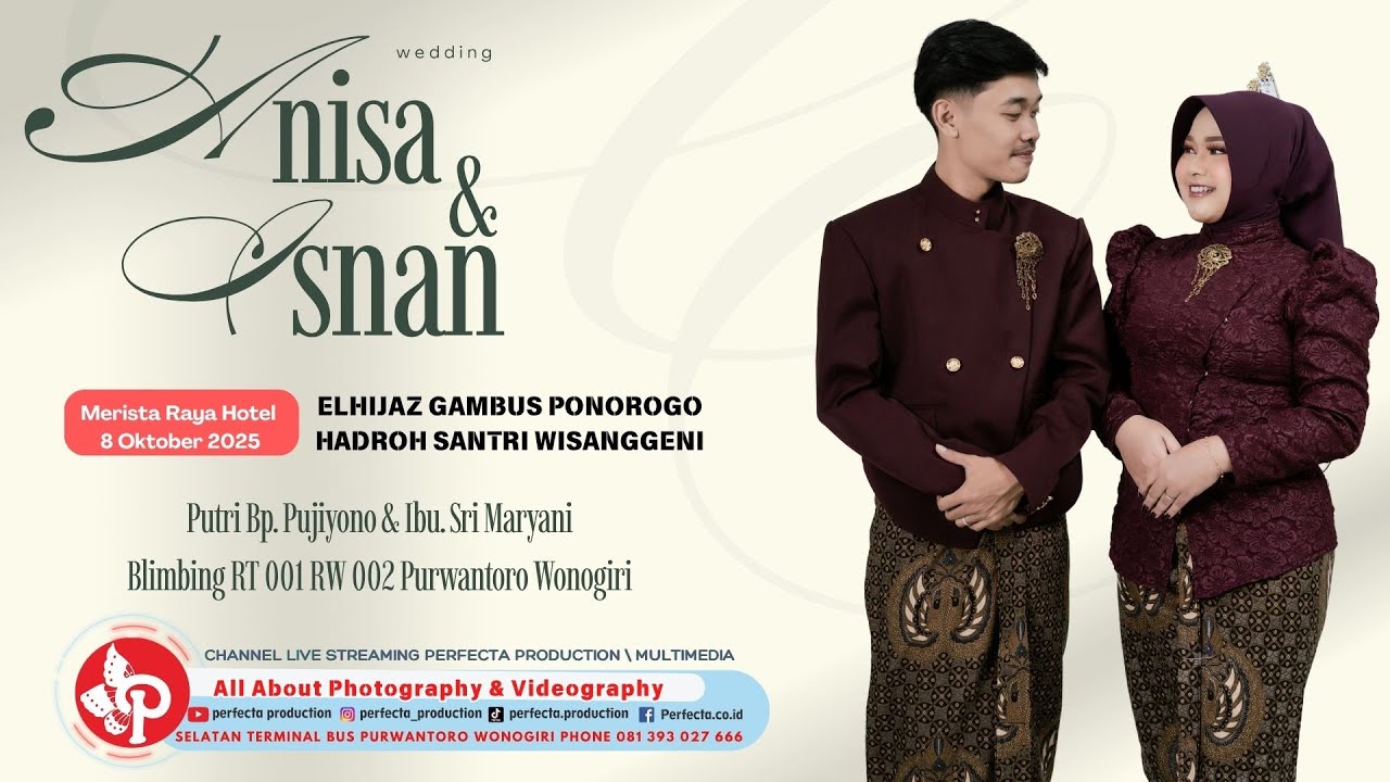 PERNIKAHAN ANISA SAFA'ATUL KHASANAH & ISNAN YULI RESTYANTO || MERISTA RAYA HOTEL
