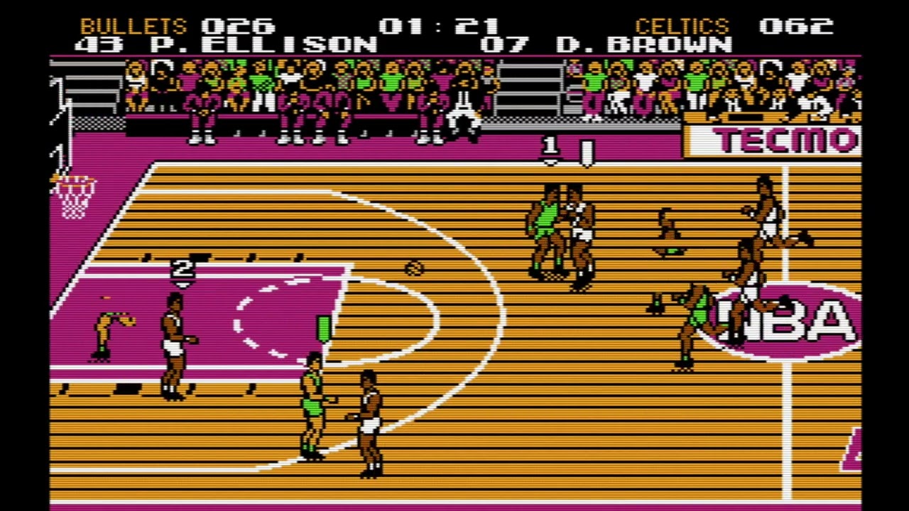 Tecmo NBA Basketball (NES) - Season - Game 2 - BOS v WAS