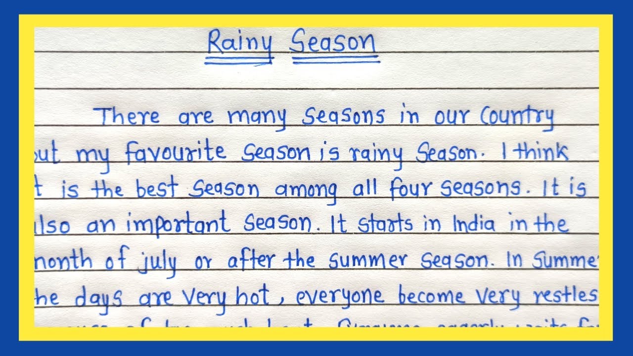 Write an essay on Rainy Season | Rainy Season Essay in English |