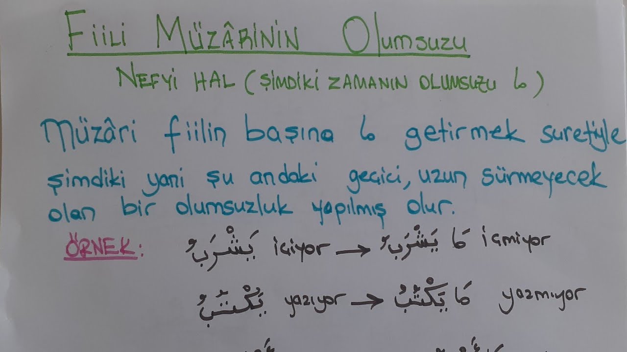 40.Ders Fiil-i Müzâri  Olumsuzluk Edatları (لا-ما)