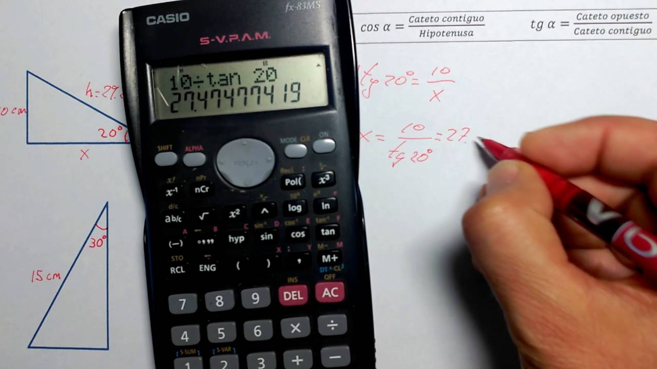 Resolución triángulos rectángulos