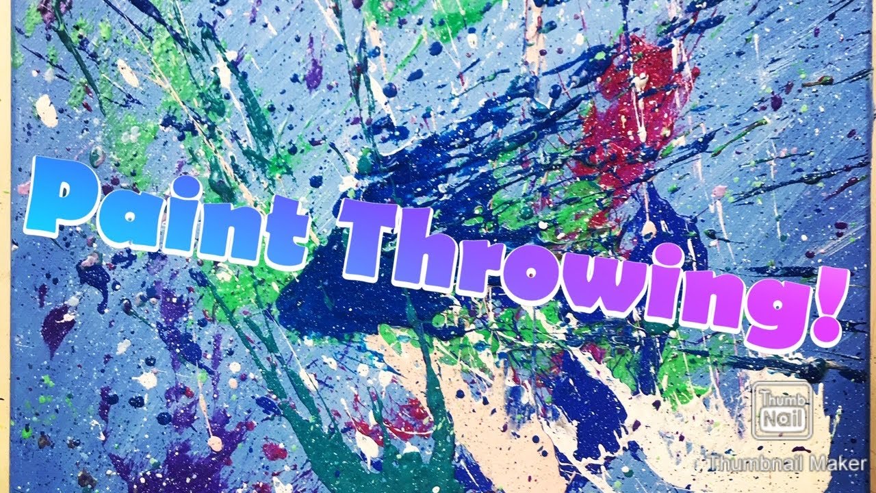 Acrylic Paint Throwing Video with Pouring Medium - Imagine