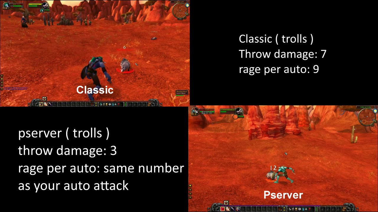 Classic WoW vs Vanilla Private Server comparison