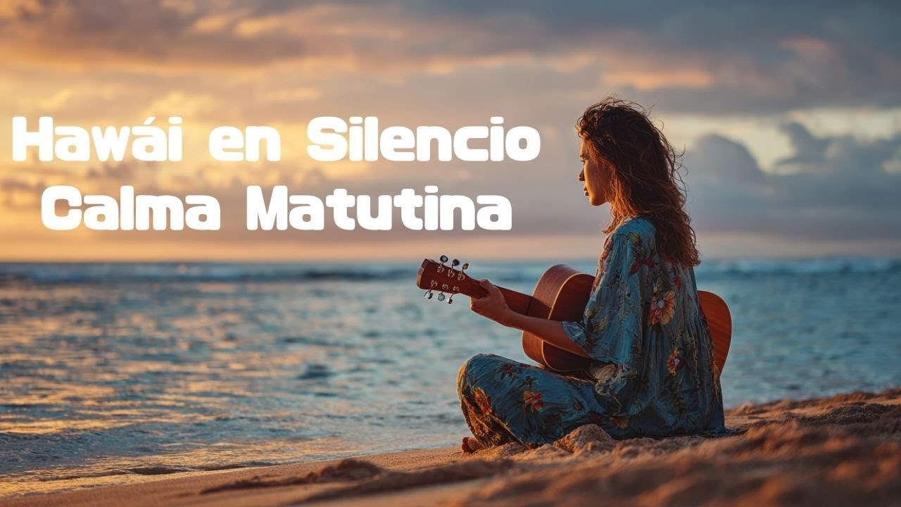Mañana Silenciosa en Hawái | Playa al Amanecer y Guitarra Resonante | Meditación y Concentración