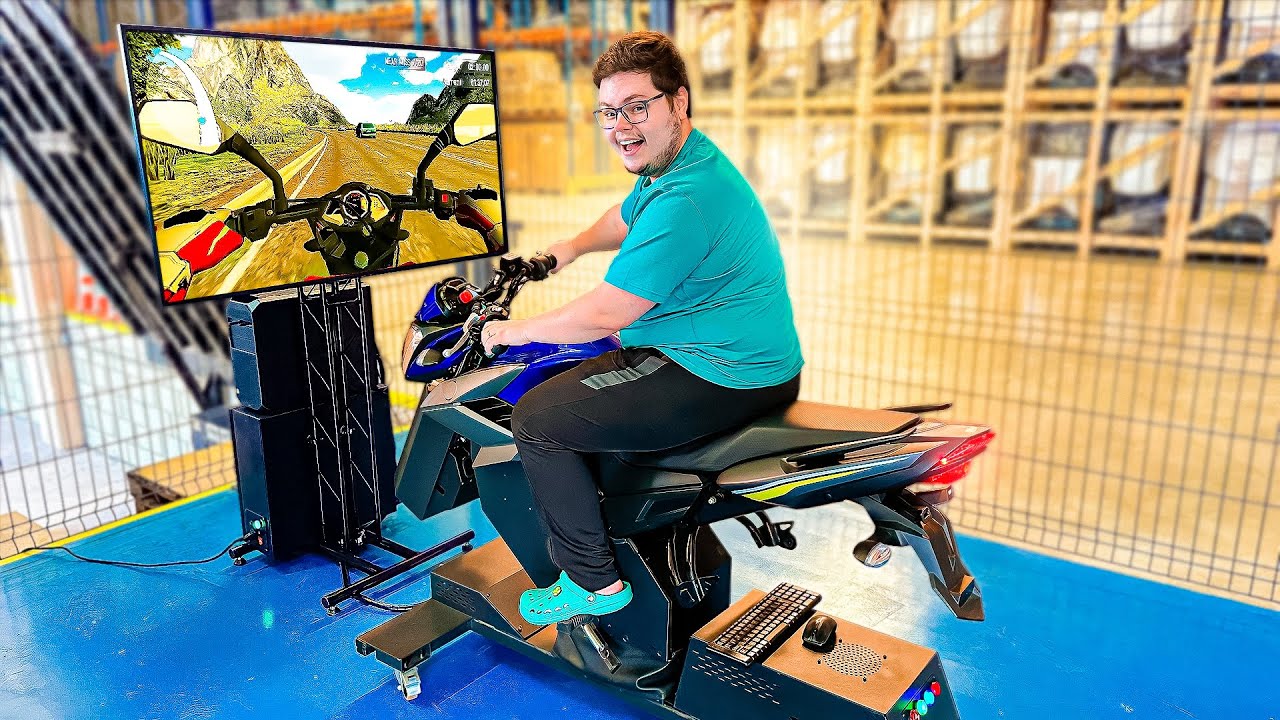 NUNCA VI UM SIMULADOR DE MOTO! MUITO REALISTA!