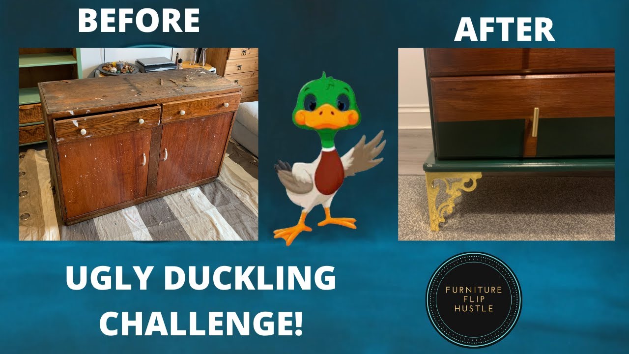 Ugly Duckling Challenge// Trash to treasure, furniture makeover